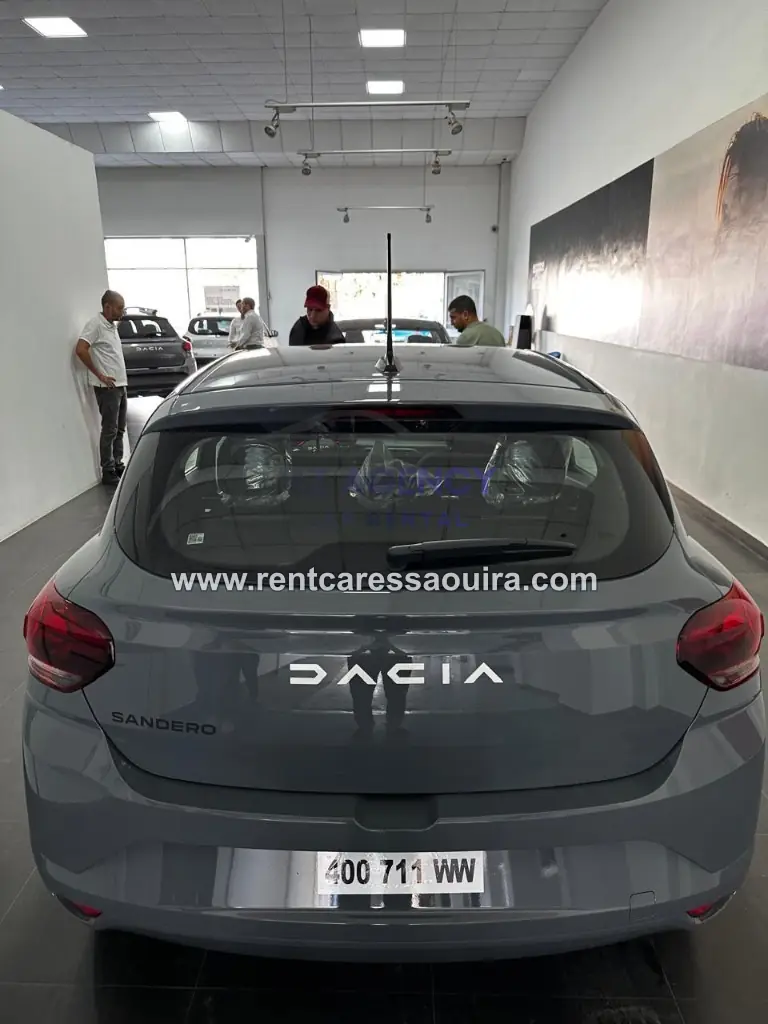 Dacia Sandero rental Essaouira – rear view dealer delivery | Mz Agency