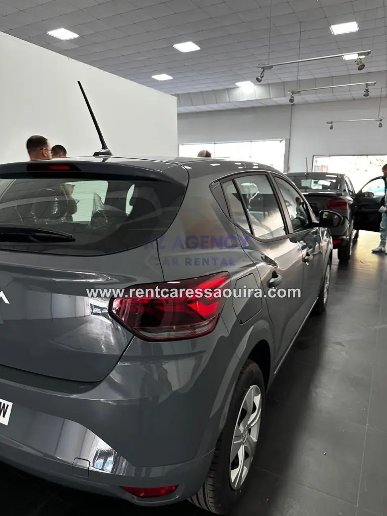 Grey Dacia Sandero rental Essaouira – brand-new showroom car | Mz Agency