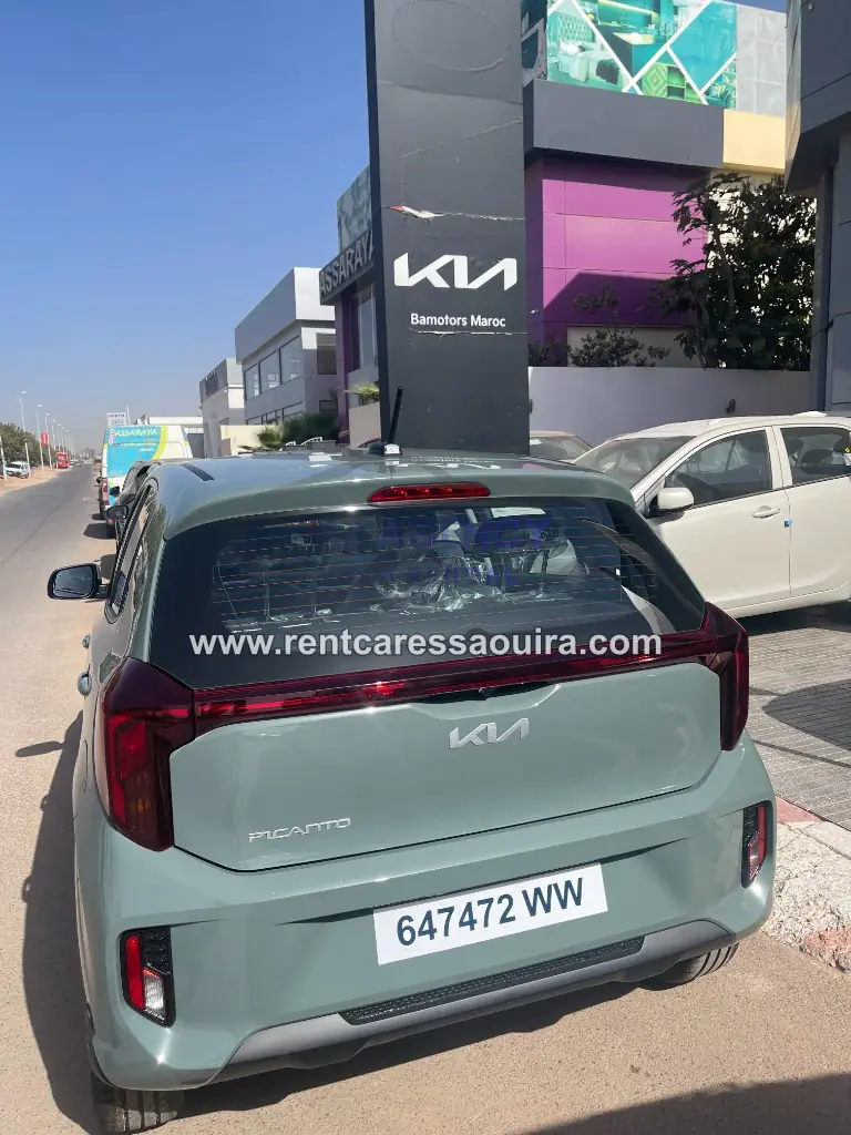 Kia Picanto rental Essaouira – rear LED lights city car | Mz Agency