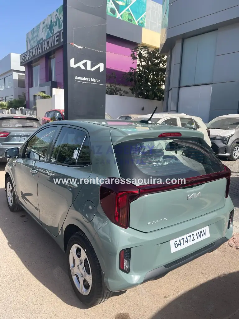 Picanto rental Essaouira – rear view Bamotors dealership | Mz Agency