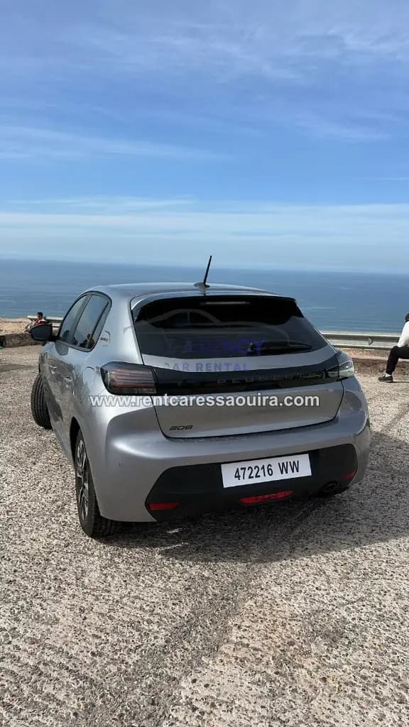 Peugeot 208 rental Essaouira – rear view Atlantic ocean | Mz Agency