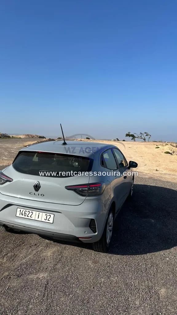 Grey Clio 5 rental Essaouira – rear view spacious trunk | Mz Agency