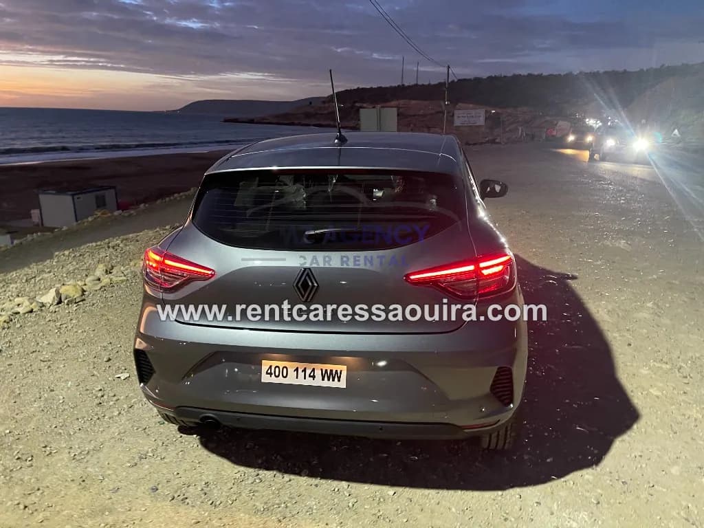 Clio 5 rental Essaouira – night front view LED lights Morocco | Mz Agency