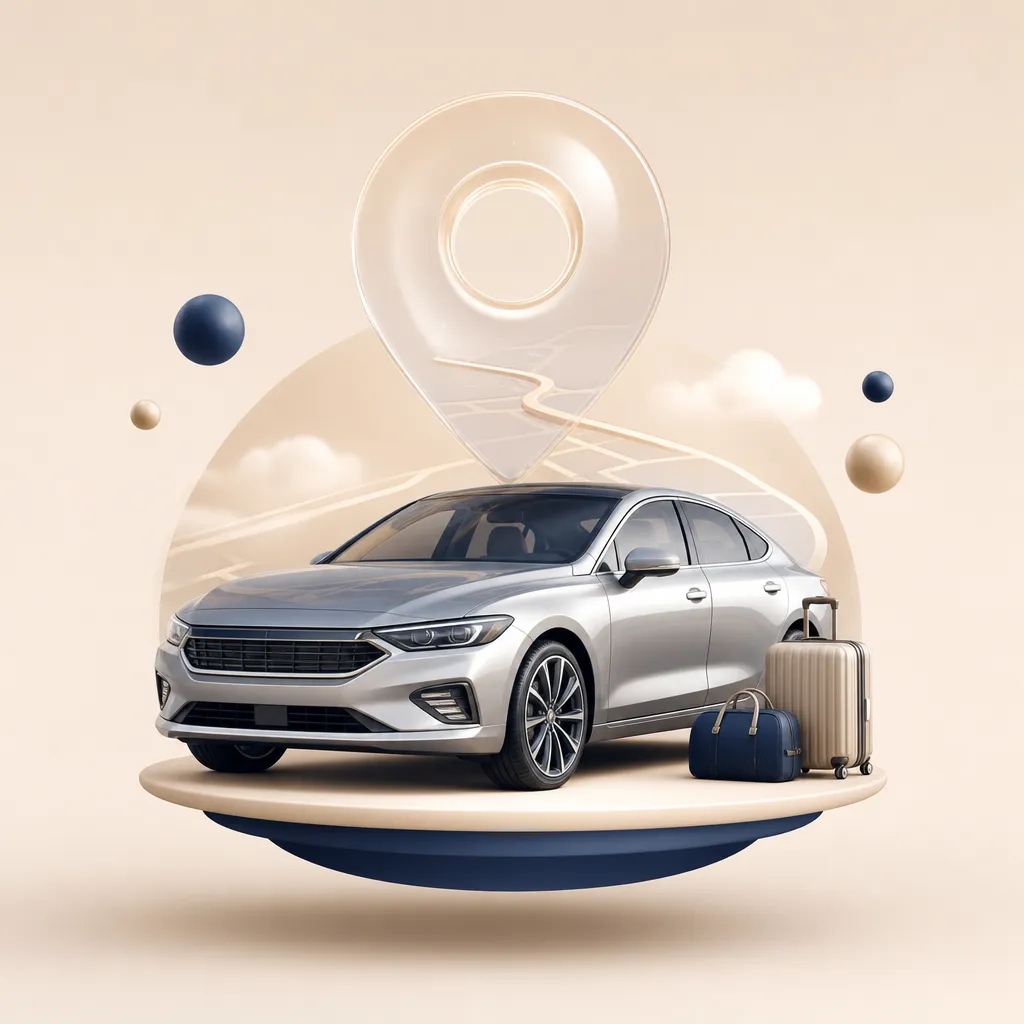 3D car delivery visual — airports, hotels and riads