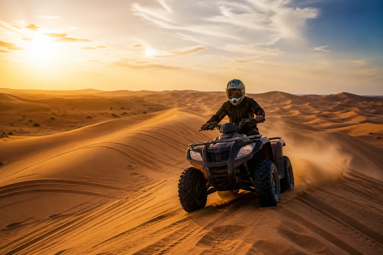 Quad riding through dunes near Marrakech